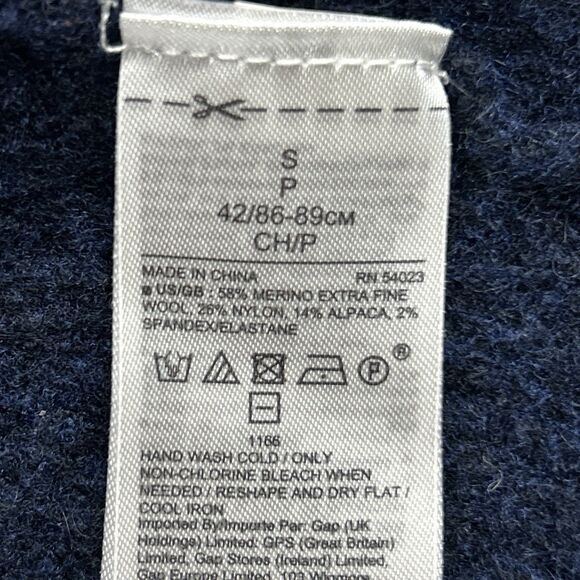 Banana Republic Wool Cardigan Womens Sz S Navy Blue Merino Wool Blend Alpaca - Picture 4 of 7